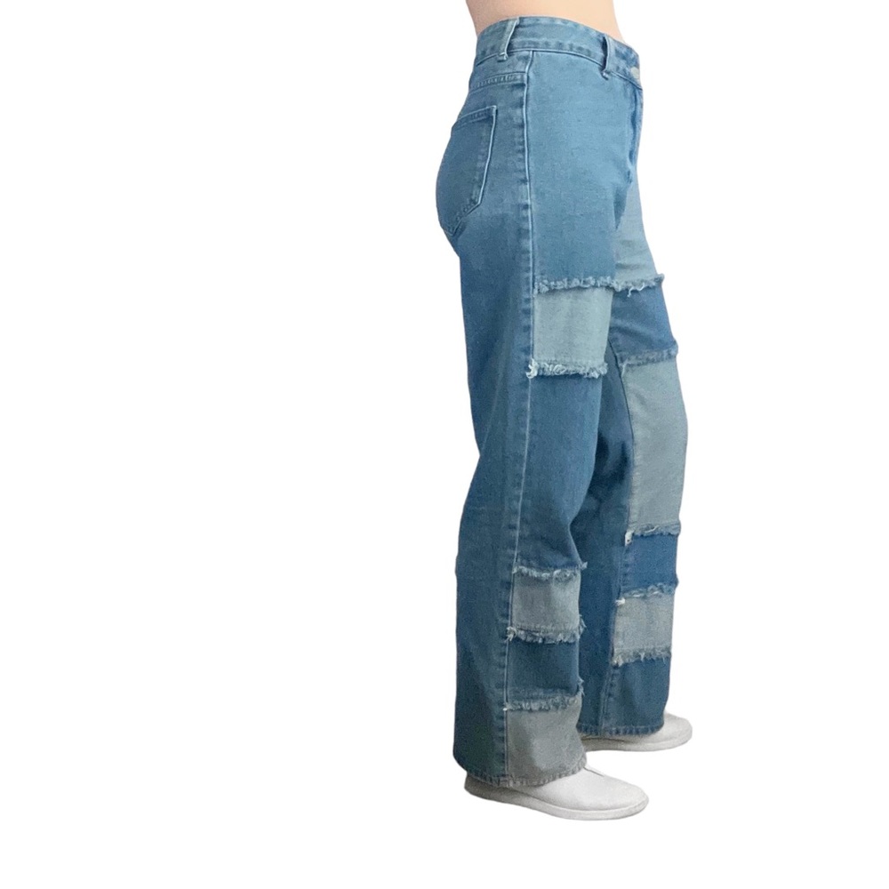 SHEIN Patchwork High Rise Jeans - Picture 5 of 7